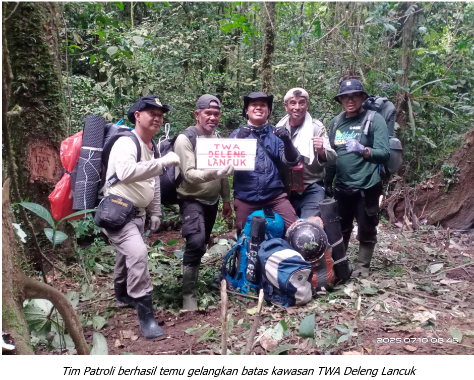 Patroli Pengamanan Kawasan Hutan Temu Gelangkan Batas Kawasan TWA Deleng Lancuk