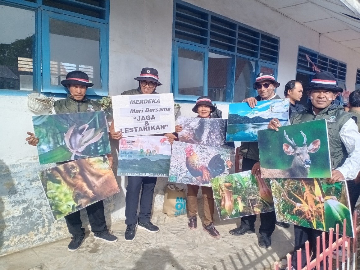 Semarak HUT ke-80 RI di Kecamatan Naman Teran: Pawai Meriahkan Peringatan Sekaligus Kampanye Konservasi