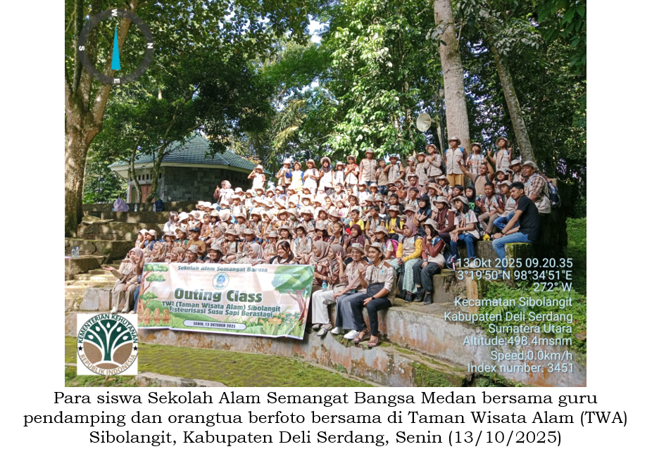 Sekolah Alam Semangat Bangsa Medan Nikmati Outing Class  di TWA Sibolangit